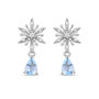 Elsa Earrings with Diamonds &amp; Aquamarine in Sterling Silver &#40;1/10 ct. tw.&#41;