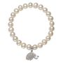 Freshwater Cultured Pearl &amp; Cubic Zirconia Peacock Bracelet in Sterling Silver