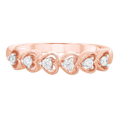 Diamond Heart Ring in 10K Rose Gold (1/10 ct. tw.)