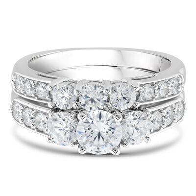 Lab Grown Diamond Engagement Ring Set in 10K White Gold (2 1/4 ct. tw.)