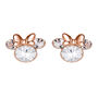 Crystal Minnie Mouse Stud Earrings in Sterling Silver &amp; 14K Rose Gold