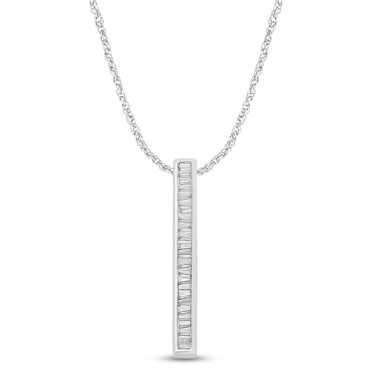 Diamond Vertical Bar Pendant in 10K White Gold &#40;1/7 ct. tw.&#41;