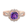 Sonia Amethyst &amp; Diamond Engagement Ring in 14K Rose Gold &#40;1/4 ct. tw.&#41;