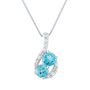 Exclusively Us&amp;&#35;174; Blue Topaz &amp; Lab Created White Sapphire Pendant in Sterling Silver