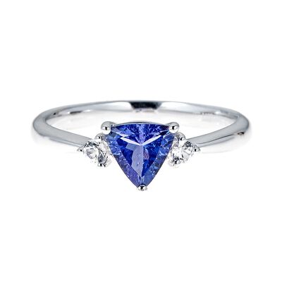 Tanzanite & White Sapphire Ring in Sterling Silver
