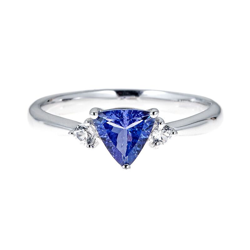 Tanzanite &amp; White Sapphire Ring in Sterling Silver