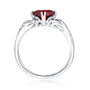 Garnet &amp; Diamond Ring in 10K White Gold