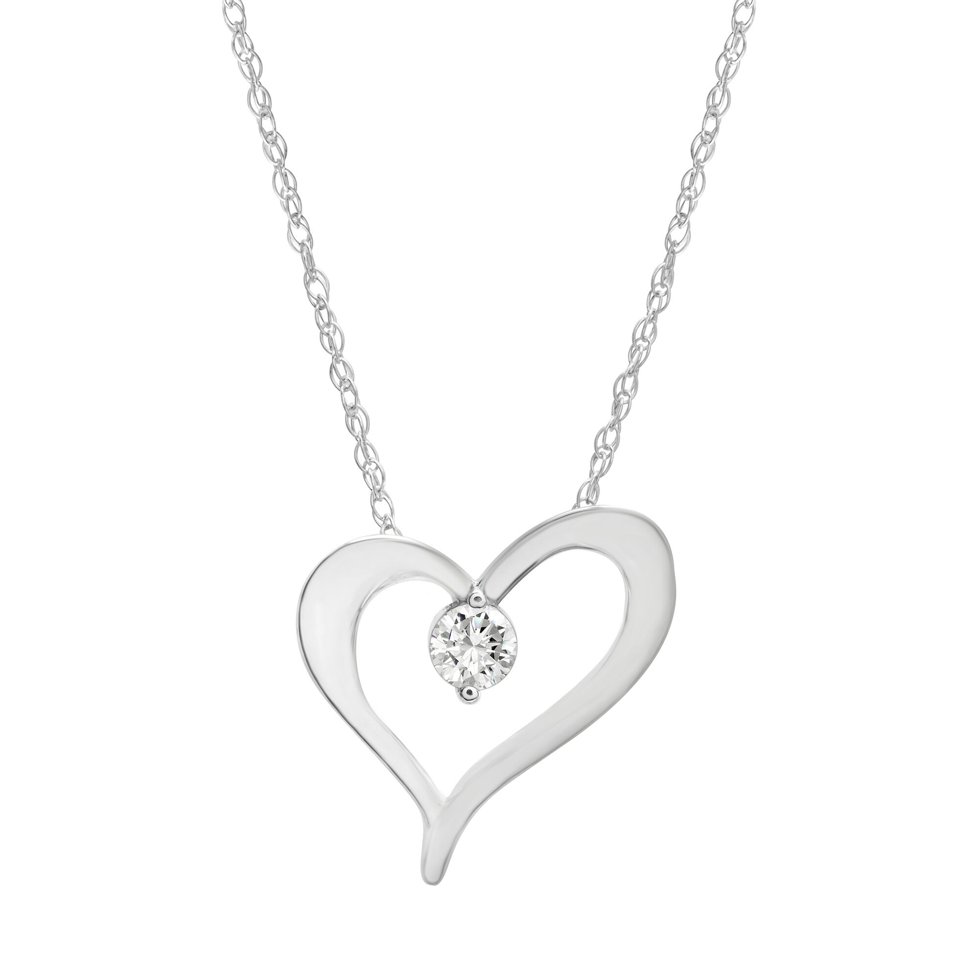 Amazon.com: 14k Gold Diamond Heart Pendant
