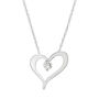 Diamond Single Stone Heart Pendant in 10K White Gold &#40;1/10 ct. tw.&#41;
