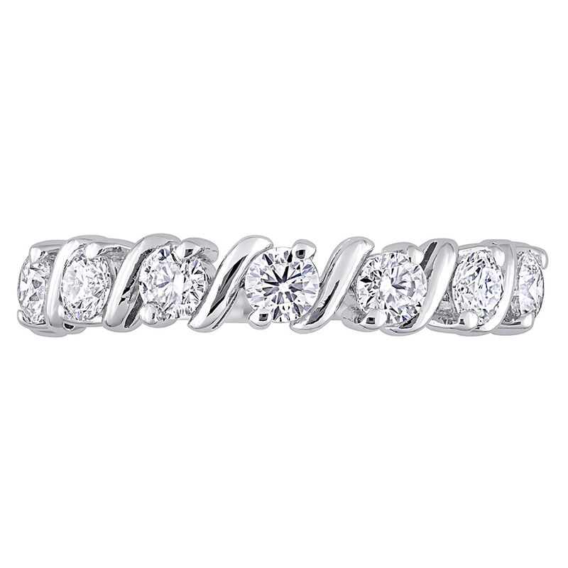 Moissanite Ring with S-Style Setting in Sterling Silver
