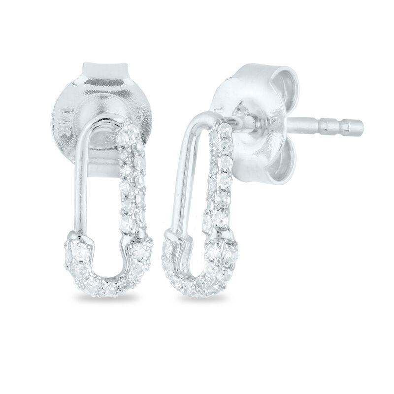 Diamond Safety Pin Stud Earrings &#40;1/8 ct. tw.&#41;