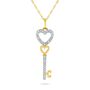 Diamond Heart Key Pendant in 10K Yellow Gold