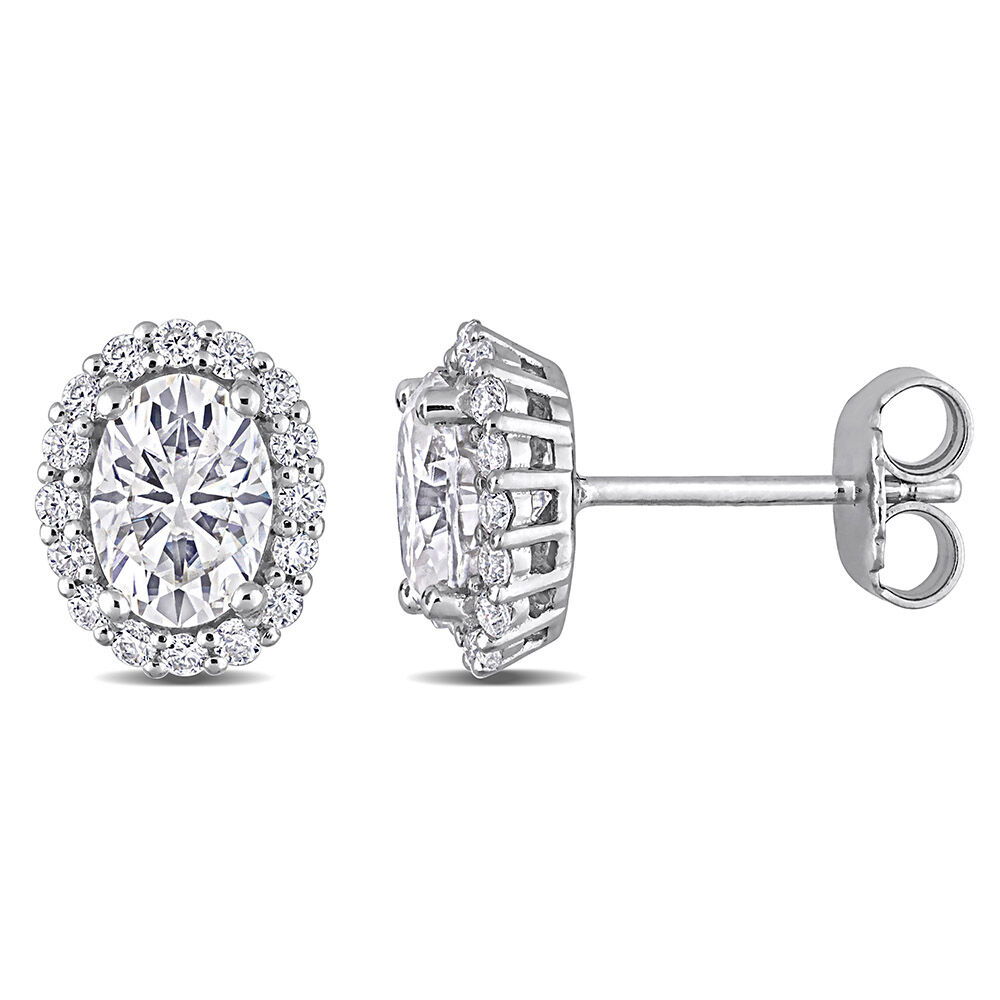 Oval Sapphire Diamond Floral Halo Earrings 14K Yellow Gold 3.50 CTW - Ruby  Lane