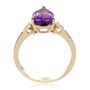 Pear-Shaped Amethyst Ring with Diamond Accents in 10K Yellow Gold