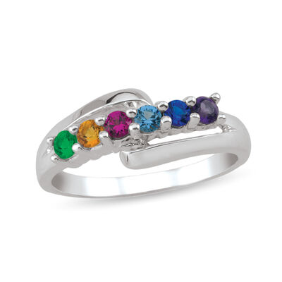 custom gemstone ring with open band (3-6 stones)