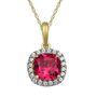 Lab Created Ruby &amp; White Sapphire Pendant in 10K Yellow Gold