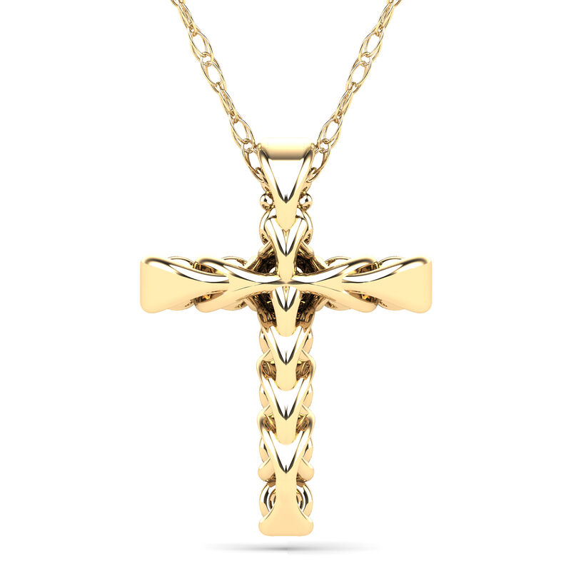 Diamond Cross Pendant in 14K Yellow Gold &#40;1/10 ct. tw.&#41;