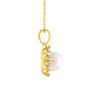 Freshwater Cultured Pearl &amp; Lab Created White Sapphire Pendant in 10K Yellow Gold