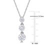 Moissanite Pendant with Three-Stone Drop in Sterling Silver &#40;1 2/5 ct. tw.&#41;