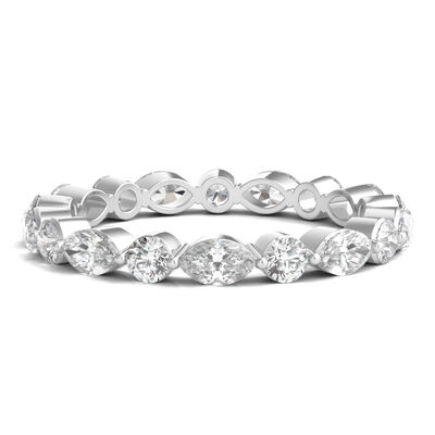 Round and Marquise-Cut Diamond Eternity Band in 14k Gold (3 ct. tw.)