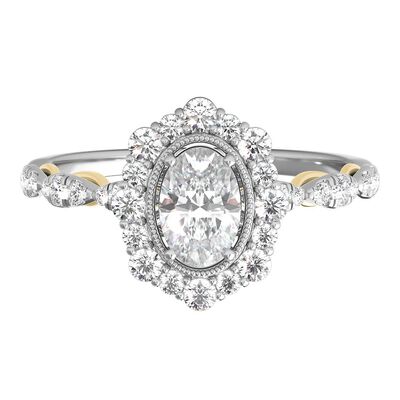 Margarita Oval Diamond Engagement Ring in 14k white gold (7/8 ct. tw.)