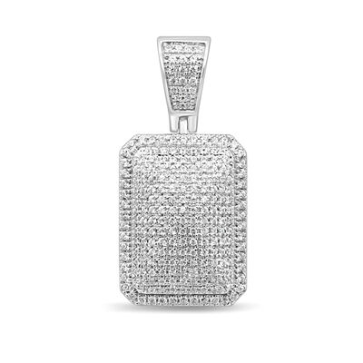 Men’s Diamond Dog Tag in Sterling Silver (1/2 ct. tw.)