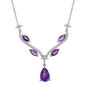Amethyst &amp; Lab Created White Sapphire Necklace in Sterling Silver