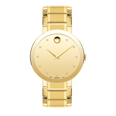 Men's Sapphire Watch in Yellow Gold-Tone Stainless Steel, 39MM