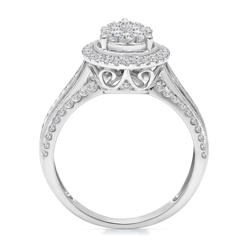 Diamond Composite PearShaped Engagement Ring