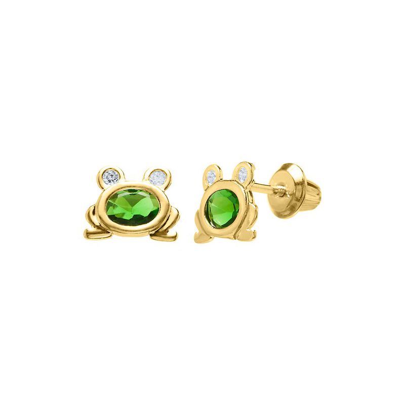 Children&#39;s Frog Earrings in 14K Yellow Gold