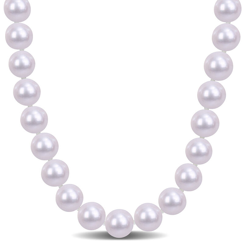 Cultured Freshwater Pearl Necklace in Sterling Silver, 9-10mm, 18&rdquo;