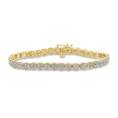 Diamond Cluster Bracelet in 10K Yellow Gold (5 ct. tw.)