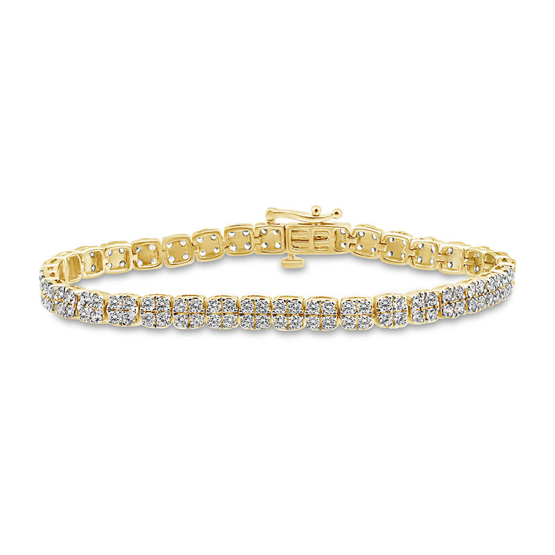 Diamond Cluster Bracelet in 10K Yellow Gold &#40;5 ct. tw.&#41;