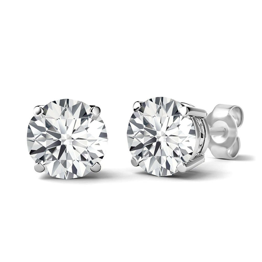 Diamond Stud Earrings 0.60 ct. in 18k Gold Settings - Color H, Clarity SI1  - Belgium Diamonds Official Site