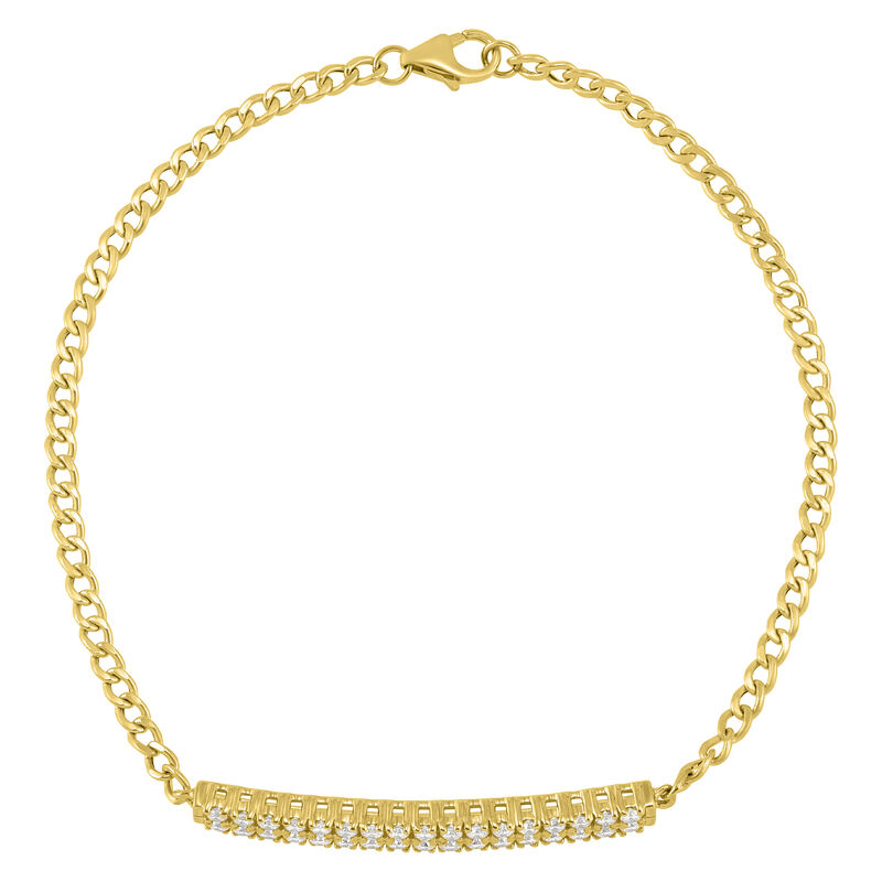 Light Heart Lab Grown Diamond Double Row Bracelet in 10K Yellow Gold (1 ...