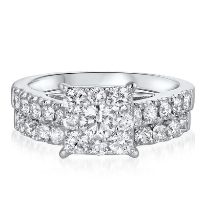Diamond Composite Engagement Ring Set in 14K White Gold (1/2 ct. tw.)