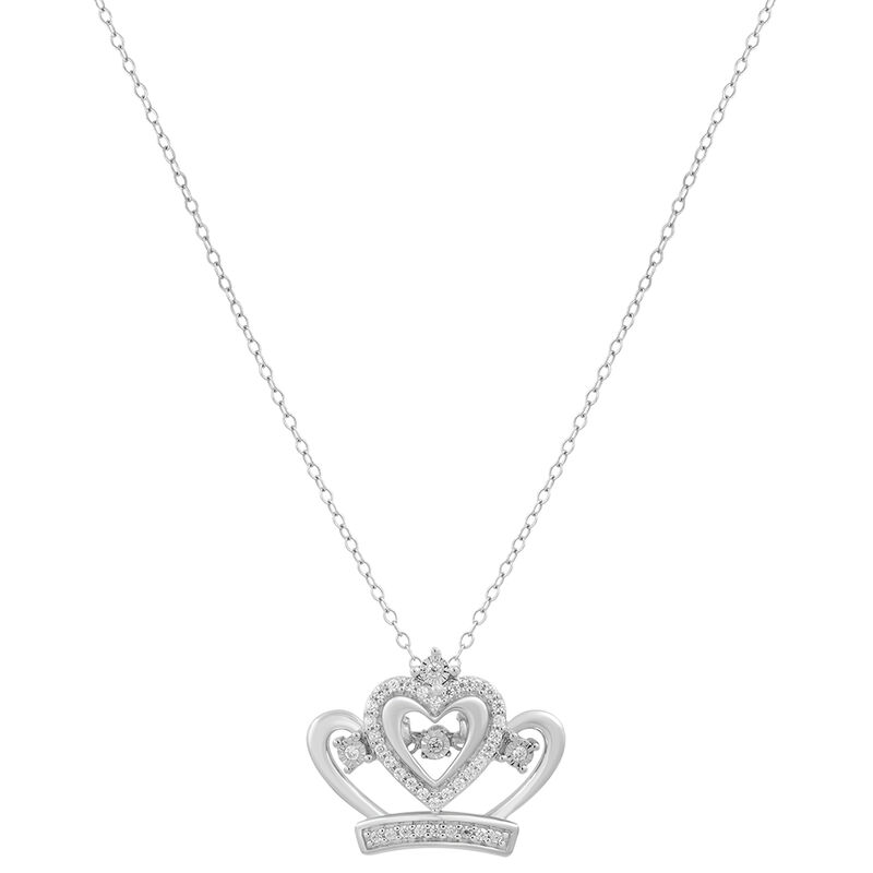 Enchanted Disney Tiara Pendant with Diamonds & Heart