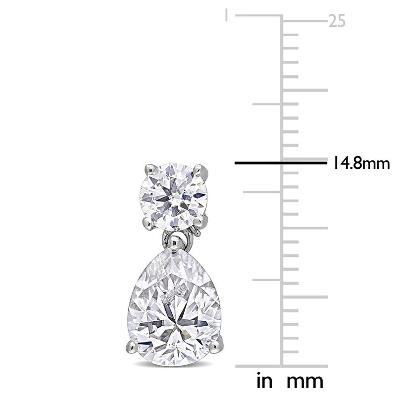 Moissanite Drop Earrings in Sterling Silver