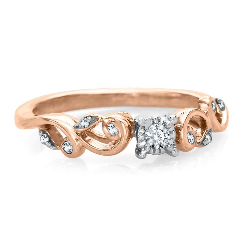 1/8 ct. tw. Diamond Vine Ring in 10K Rose Gold