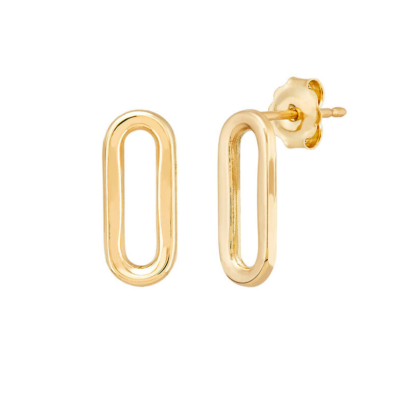 Paperclip Earrings in 14K Yellow Gold