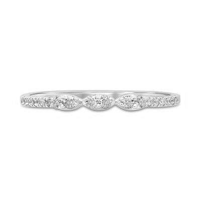 Diamond Stacking Ring with Marquise Shapes in 10K White Gold (1/7 ct. tw.)