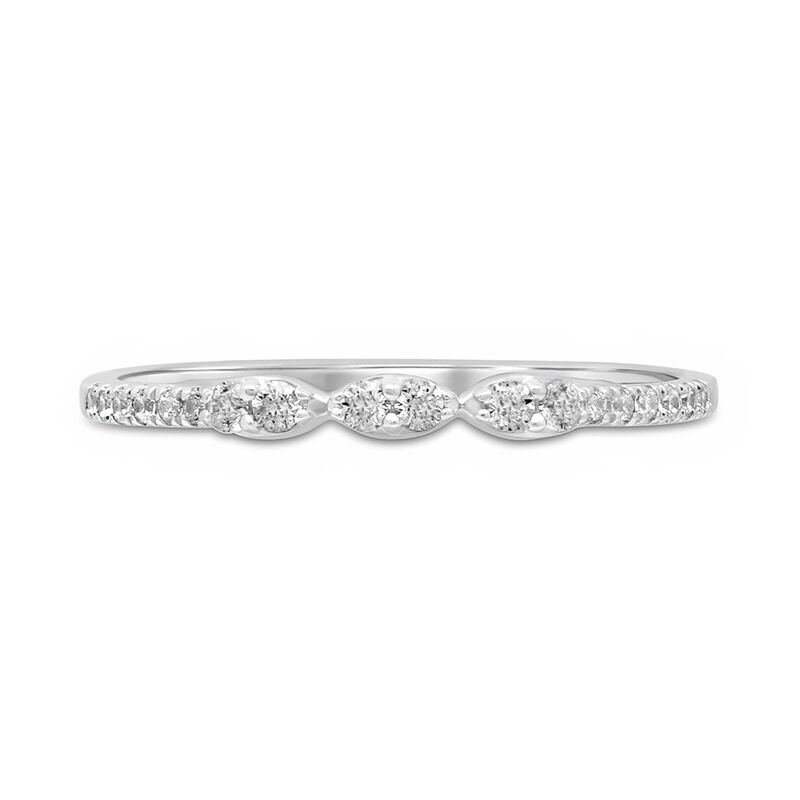 Diamond Stacking Ring with Marquise Shapes in 10K White Gold &#40;1/7 ct. tw.&#41;