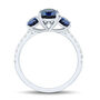 Lab-Created Blue Sapphire and Lab Grown Diamond Three-Stone Ring in 10K White Gold &#40;1/5 ct. tw.&#41;