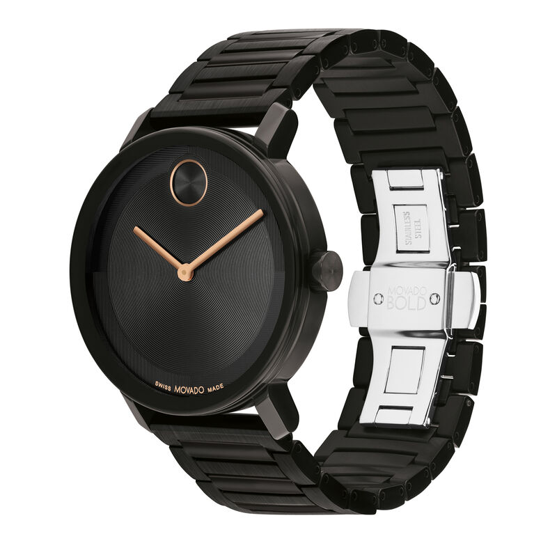 Evolution Men&rsquo;s Dress Watch in Black Ion-Plated Stainless Steel