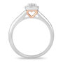 Cushion-Shaped Multi-Diamond Promise Ring in Sterling Silver &amp; 10K Rose Gold &#40;1/7 ct. tw.&#41;