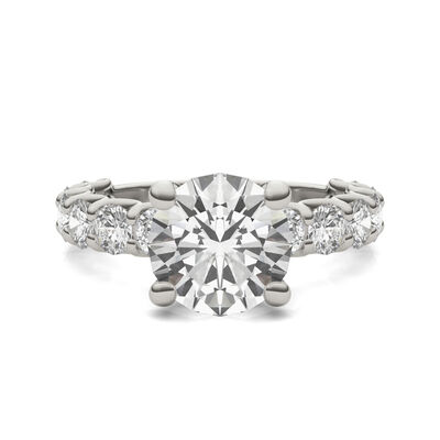 Lab created moissanite Engagement Ring in 14K White Gold
