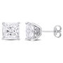 Lab-Created Moissanite Square Solitaire Stud Earrings in Sterling Silver