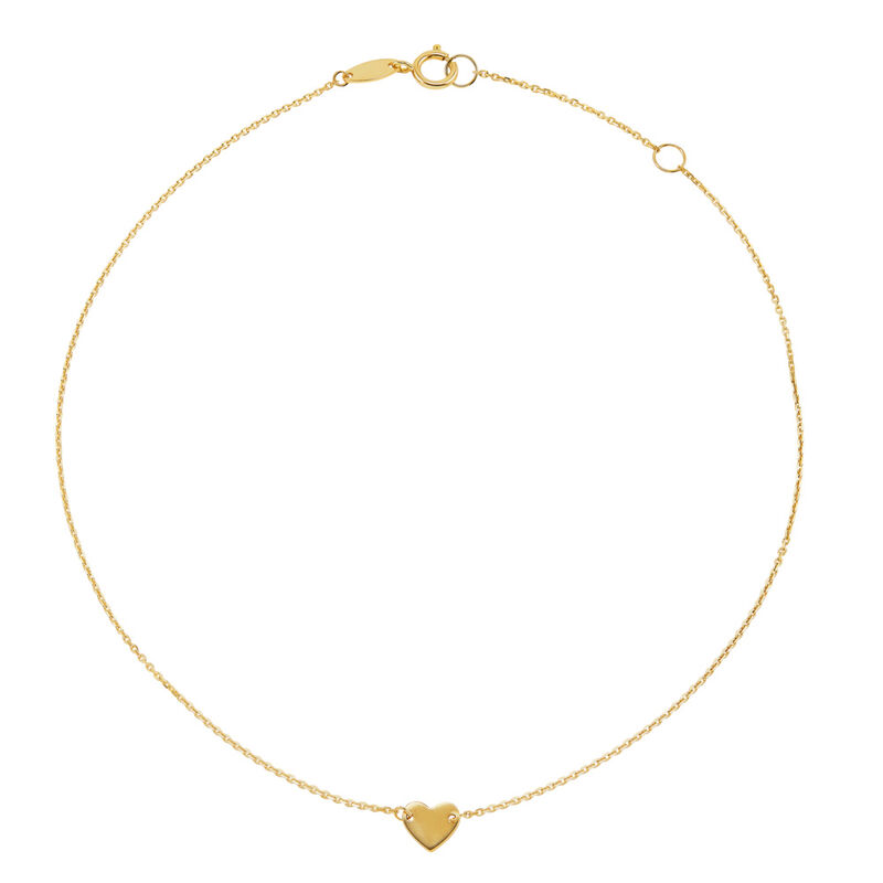 Heart Anklet in 14K Yellow Gold