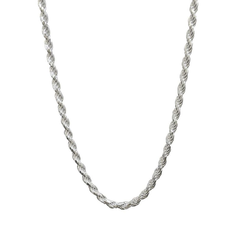 Rope Chain in Sterling Silver, 24&quot;