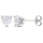 Heart-Shaped Lab-Created Moissanite Stud Earrings in Sterling Silver